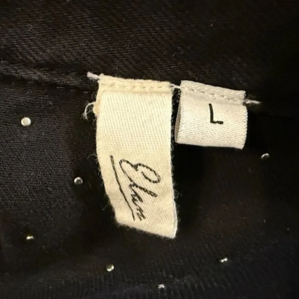 Elan Studded Distressed Black Chambray Denim Shacket - NWOT - Picture 16 of 16